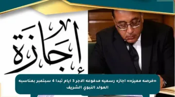 «فرصة مميزة» إجازة رسمية مدفوعة الأجر 3 أيام تبدأ 4 سبتمبر بمناسبة المولد النبوي الشريف
